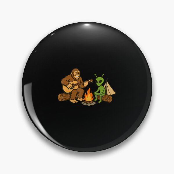 Item preview, Bigfoot Alien Campfire Sasquatch designed and sold by ElizabethVivan.