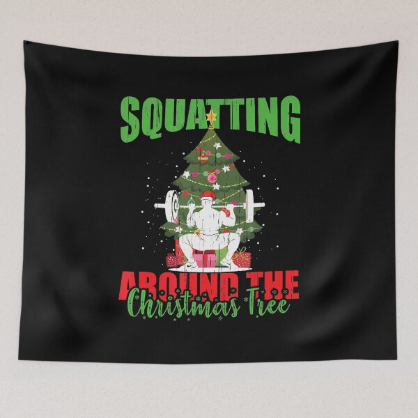 Item preview, Squats Workout Holiday Fitness Exercise Funny Christmas Gym designed and sold by BrandyMartha.