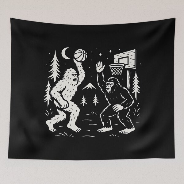 Item preview, Funny Bigfoot And Yeti Playing Basketball In The Forest designed and sold by KristenSophie.