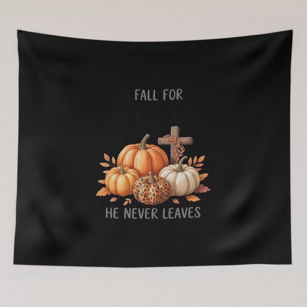 Item preview, Fall For Jesus He Never Leaves Thanksgiving Autumn designed and sold by ToggleBet.