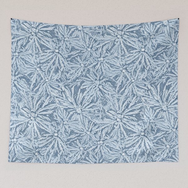 Item preview, Frosty Ice Flowers on Winter Blue designed and sold by Kaleidoscope Print.