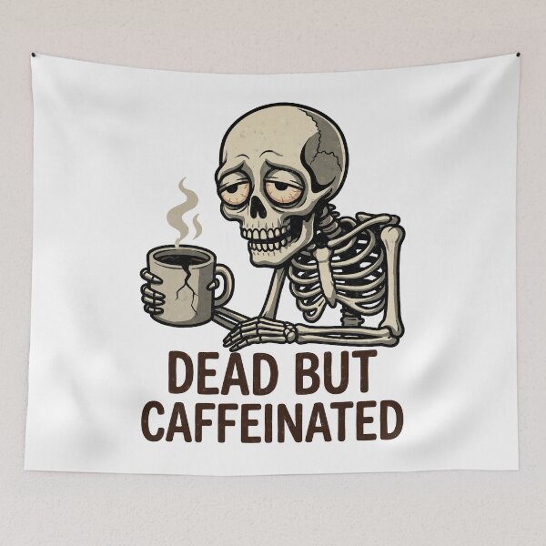 Item preview, Funny Skeleton Coffee Dead Inside Design designed and sold by tollaru.
