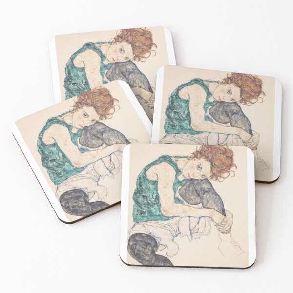 Item preview, Egon Schiele's Sitting woman with raised knee (1917) designed and sold by Let Me Be Great.
