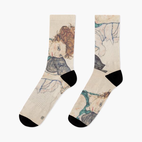 Item preview, Egon Schiele's Sitting woman with raised knee (1917) designed and sold by Let Me Be Great.