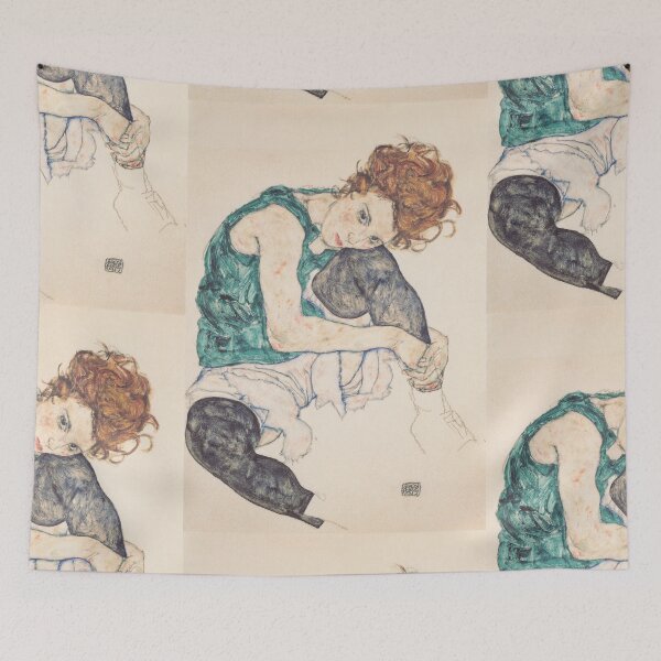 Item preview, Egon Schiele's Sitting woman with raised knee (1917) designed and sold by Let Me Be Great.