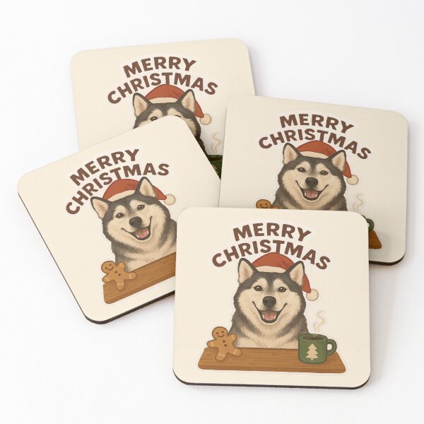 Item preview, Merry Christmas Husky designed and sold by Tiny Joy World.