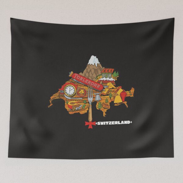 Item preview, Funny Switzerland Map Toblerone Swiss Knife Cheese T-Shirt Design designed and sold by TitanRN.