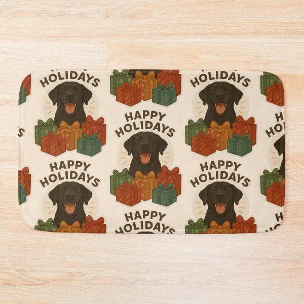 Item preview, Happy Holidays Black Labrador designed and sold by Tiny Joy World.