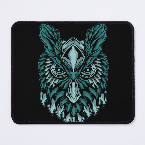 Item preview, Mystical Ice Owl Art - Fantasy Owl Design - Blue Turquoise Owl Artwork designed and sold by leen12 Art Designs Prints.