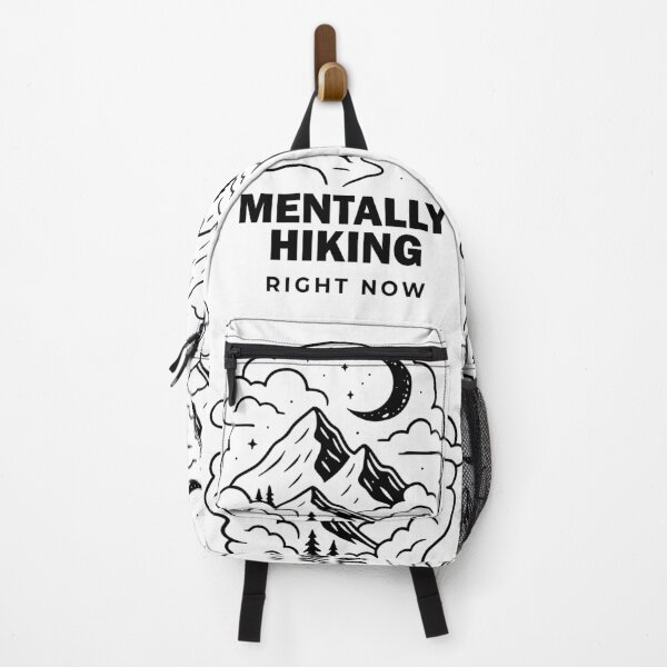 Item preview, Mentally Hiking Right Now | Mindful Adventure Quote Merch designed and sold by Parallel Fold.