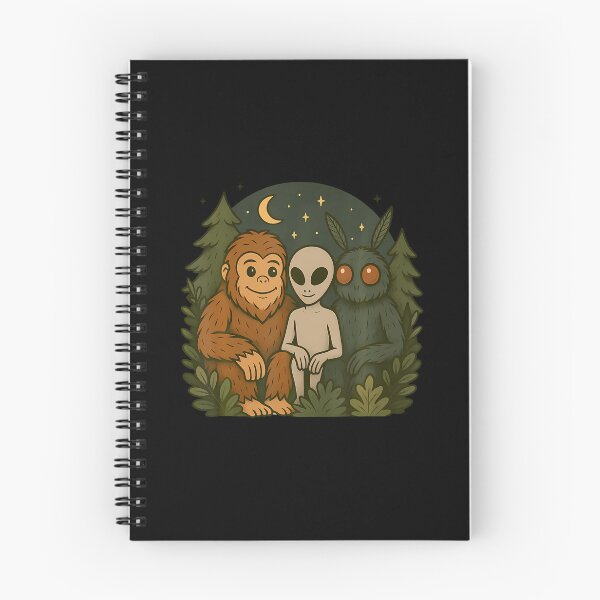 Item preview, Whimsical Cute Mothman Bigfoot And Alien Funny Cryptid Art designed and sold by ClaraTeresa1.