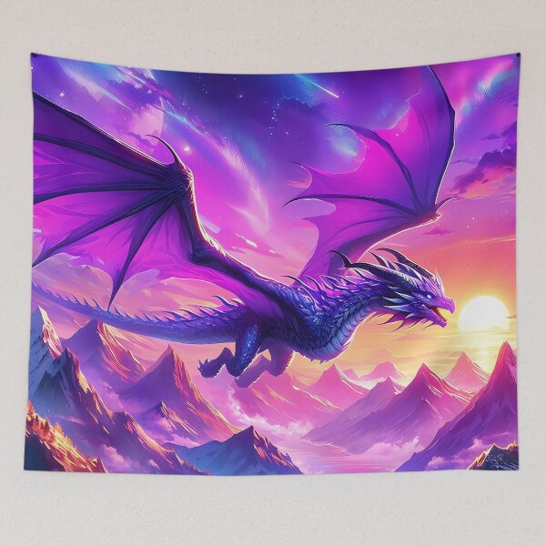 Item preview, Purple Mountain Celestial Wyvern/Dragon - Sheer Fall designed and sold by AlyssMirinArt-.