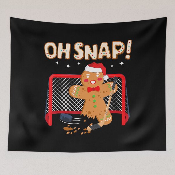 Item preview, Hockey Goalie Funny Christmas Gingerbread Man Oh Snap Cookie designed and sold by KristinCleo.