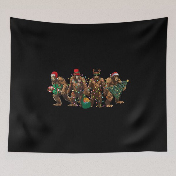 Item preview, Santa Bigfoot Christmas Tree Xmas Lights Funny Sasquatch designed and sold by JenniferJanice.