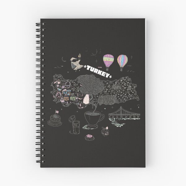 Item preview, Turkey Map Doodle Art Cappadocia Hot Air Balloons Turkish Coffee designed and sold by TitanRN.