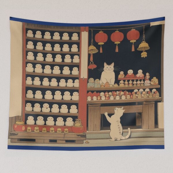 Item preview, Ukiyo-e Cat Figurine Stall – Edo Feline Merchants designed and sold by LEO'S CREATURE　れおずくりーちゃー.