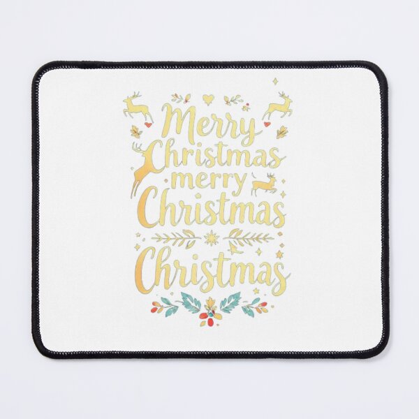 Item preview, Colorful Merry Christmas Typography – Festive Reindeer & Floral Holiday Design designed and sold by Sweet Dreams & Fantasia.