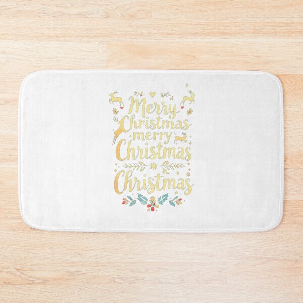 Item preview, Colorful Merry Christmas Typography – Festive Reindeer & Floral Holiday Design designed and sold by Sweet Dreams & Fantasia.