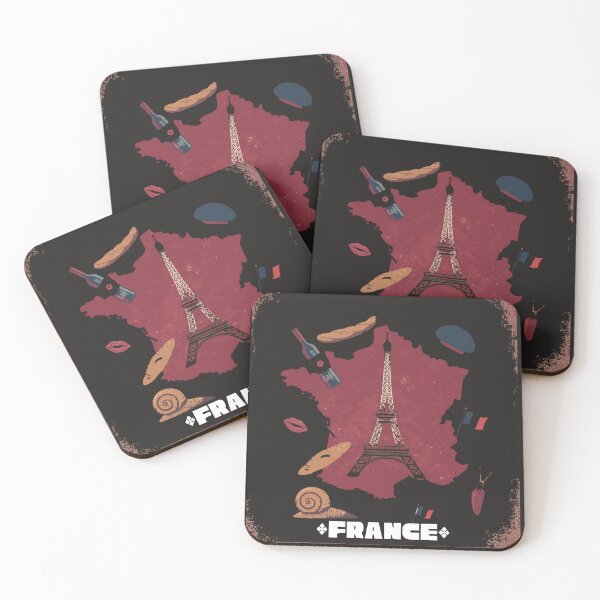 Item preview, Vintage France Map Eiffel Tower French Icons Poster designed and sold by TitanRN.