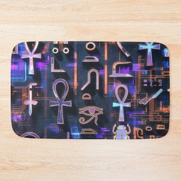 Item preview, Neon Light Symbols, Cyberpunk Egyptian Hieroglyphics, symmetrical textures (image size 8320x12480) designed and sold by Digital-Davinci.