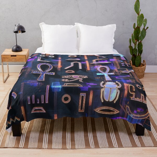 Item preview, Neon Light Symbols, Cyberpunk Egyptian Hieroglyphics, symmetrical textures (image size 8320x12480) designed and sold by Digital-Davinci.