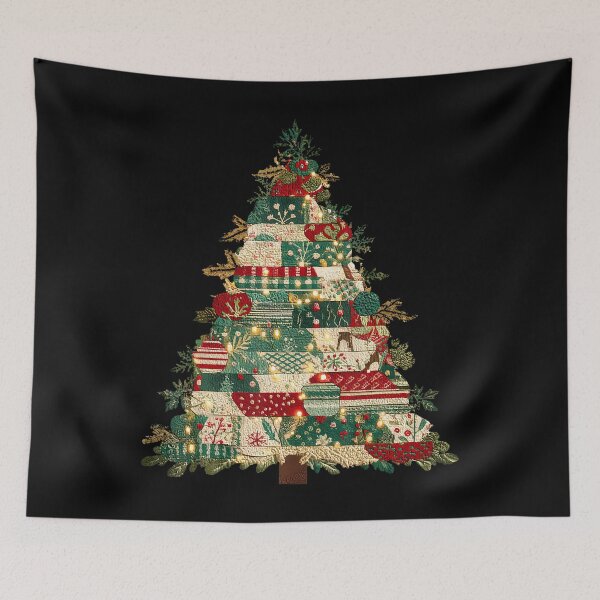Item preview, Patchwork Christmas Tree Lights Quilted Xmas Matching designed and sold by CarmelaConstan.