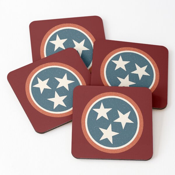 Item preview, Tennessee Flag Distressed Badge – Retro Tri-Star Emblem Design designed and sold by Globalcitytees.