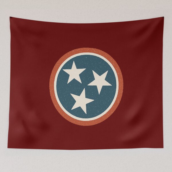 Item preview, Tennessee Flag Distressed Badge – Retro Tri-Star Emblem Design designed and sold by Globalcitytees.