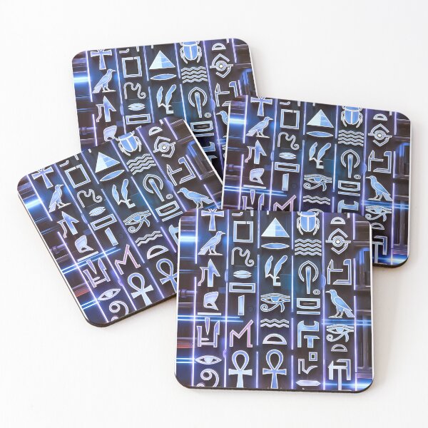 Item preview, Neon Light Symbols, Cyberpunk Egyptian Hieroglyphics, symmetrical textures (image size 8320x12480) designed and sold by Digital-Davinci.