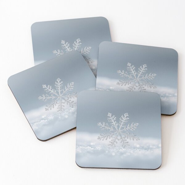 Item preview, Snowflake - Blue Paper Cut Winter Mountain Landscape designed and sold by GreyChocolate.