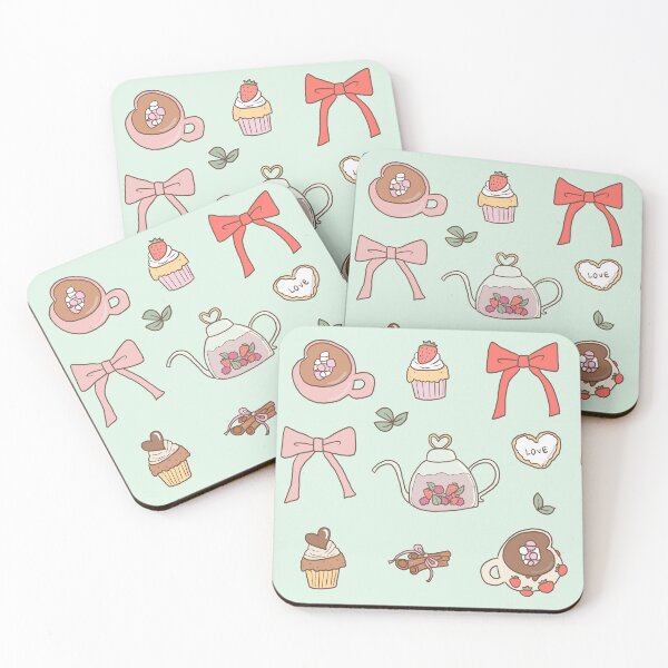 Item preview, Strawberry cafe treats (Mint) designed and sold by HarunaMcDesigns.