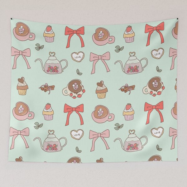 Item preview, Strawberry cafe treats (Mint) designed and sold by HarunaMcDesigns.