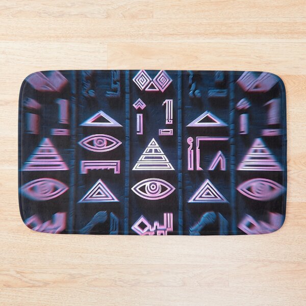 Item preview, Neon Light Symbols, Cyberpunk Egyptian Hieroglyphics, symmetrical textures (image size 8320x12480) designed and sold by Digital-Davinci.