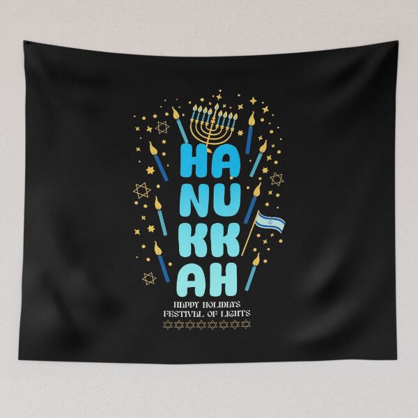 Item preview, Happy Hanukkah Celebrating Eight Nights Joy Holiday Lights designed and sold by MonicaSophie.