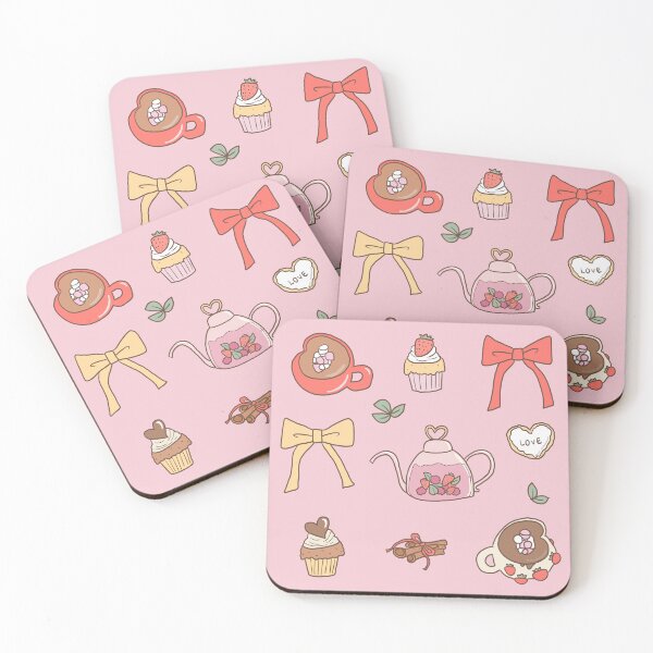 Item preview, Strawberry cafe treats (Strawberry Pink) designed and sold by HarunaMcDesigns.