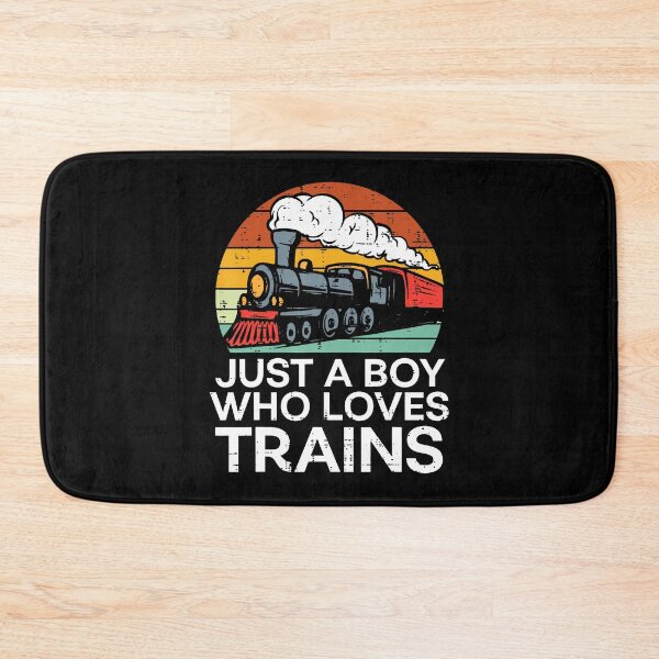 Item preview, Just A Boy Who Loves Trains Retro Locomotive Men Kids Youth designed and sold by CarmelaConstan.