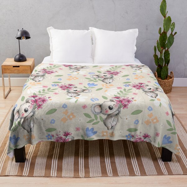 Item preview, Floral Koala Pastel Cottagecore Nursery Pattern designed and sold by Big Day Out Designs.