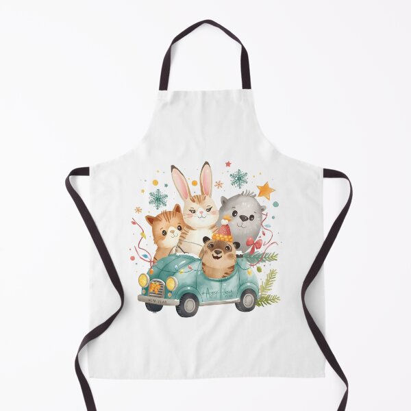 Item preview, Animals are traveling in a car with a Christmas tree and gifts. New Year's bustle. Children's illustration for advent calendar or poster. designed and sold by PWDigitalArt.