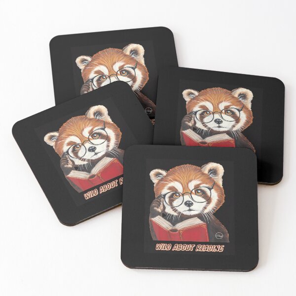 Item preview, Red Panda Reading Book Lover Glasses Animal Library designed and sold by CarmelaConstan.