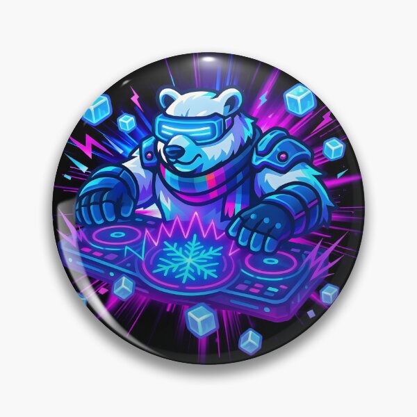 Artikelvorschau, Arctic Bass Drop – Neon Eisbär DJ EDM Illustration entworfen und verkauft von Glyph Lab.