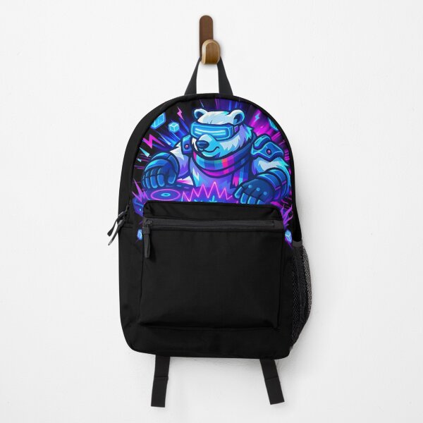 Item preview, Arctic Bass Drop – Neon Polar Bear DJ EDM Illustration designed and sold by Glyph Lab.