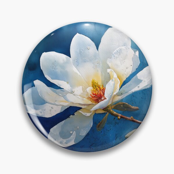 Item preview, Magnolia Blossom Against Blue Background designed and sold by laurashawart.