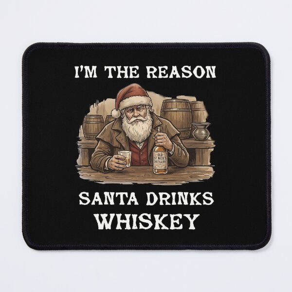 Item preview, I'm The Reason Santa Drinks Whiskey - Vintage Art (White Text) designed and sold by Oaks Creations.