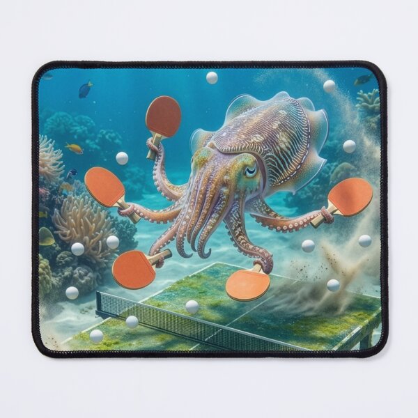 Item preview, Table Tennis Playin' Cuttlefish designed and sold by Tridentulus.