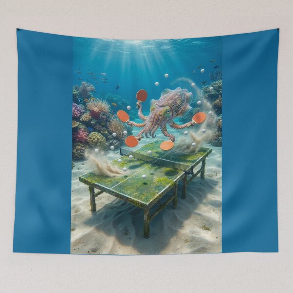 Item preview, Table Tennis Playin' Cuttlefish designed and sold by Tridentulus.