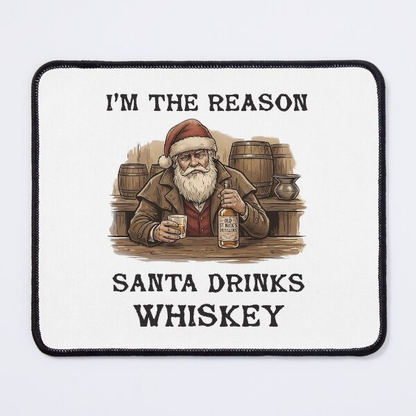 Item preview, Funny Christmas Quote: Reason Santa Drinks - Retro Santa (Black Text) designed and sold by Oaks Creations.