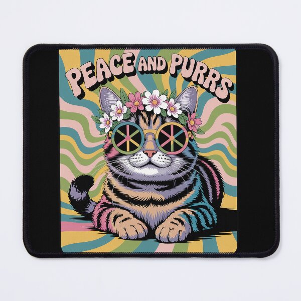 Item preview, Hippie Cat Kitty Groovy Tie Dye Peace Sign Festival Tank Top designed and sold by milanforbes.