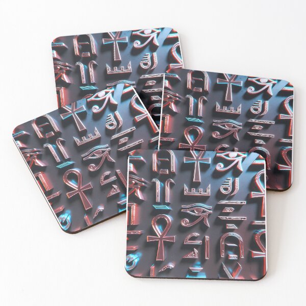 Item preview, Neon Light Symbols, Cyberpunk Egyptian Hieroglyphics, symmetrical textures (image size 8320x12480) designed and sold by Digital-Davinci.