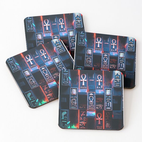 Item preview, Neon Light Symbols, Cyberpunk Egyptian Hieroglyphics, symmetrical textures (image size 8320x12480) designed and sold by Digital-Davinci.