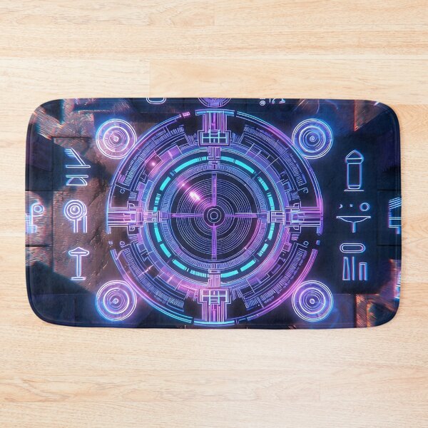 Item preview, Neon Light Symbols, Cyberpunk Egyptian Hieroglyphics, symmetrical textures (image size 8320x12480) designed and sold by Digital-Davinci.